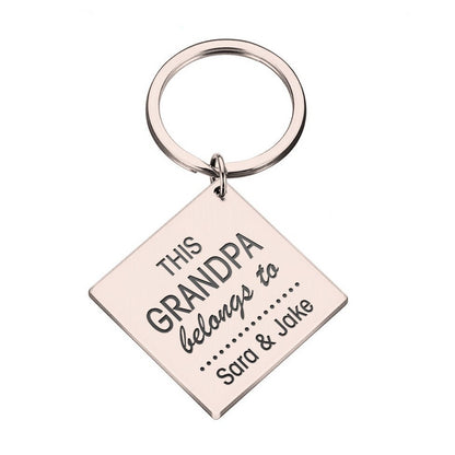 Personalised "This Nana Belongs To" Square Keyring Gift