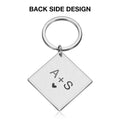 Personalised Square Metal Calendar Keyring – Special Date Highlighted with a Heart