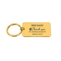 Personalised "Thank You for Helping Me Grow" Teacher Engraved Rectangle Metal Keyring
