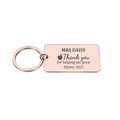 Personalised "Thank You for Helping Me Grow" Teacher Engraved Rectangle Metal Keyring