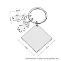 Personalised Engraved Square Metal Keyring Gift With Figure Charms | This Mummy Belongs To