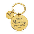 Personalised Engraved Round Metal Keyring Gift with Round Charms | This Daddy Belongs To