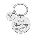 Personalised Round Keychain with Round Charm – Mother's Day Gift | "This Mummy Belongs To"