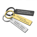 Personalised custom text stainless steel rectangle keychain