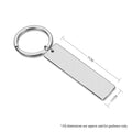Personalised custom text stainless steel rectangle keychain