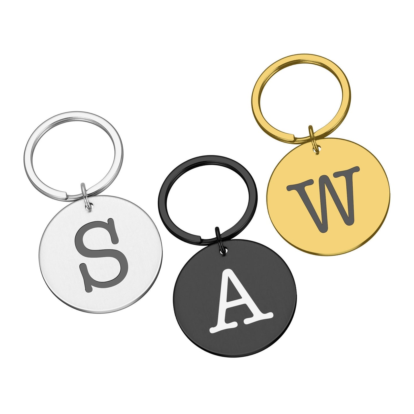 Personalised custom free text round metal keyring