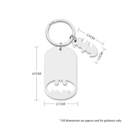 Personalised Batman Shape Father's Day Keyring Gift