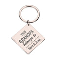 Personalised this daddy belongs to square keyring