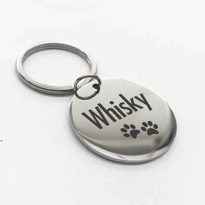 Personalised Engraved Round Metal Pet Tag | Custom Cat, Dog, or Puppy Collar ID Tag | 8 Designs to Choose From