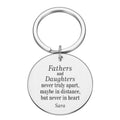 Personalised engraved round metal keyring - "Fathers & Daughters Never Apart"