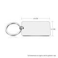 Personalised Custom Rectangle Metal Keyring Gift – Names, Date & Initials