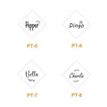 Personalised Engraved Square Metal Pet Tag | Custom Cat, Dog, or Puppy Collar ID Tag | 8 Designs to Choose From