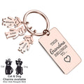 Personalised Engraved Rectangle Metal Keyring Gift With Figure Charms | This Mummy Belongs To