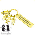 Personalised Engraved Rectangle Metal Keyring Gift With Figure Charms | Drive Safe
