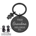 Personalised Engraved Round Metal Keyring Gift With Figure Charms | This Mummy Belongs To