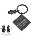 Personalised Engraved Square Metal Keyring Gift With Figure Charms | This Mummy Belongs To