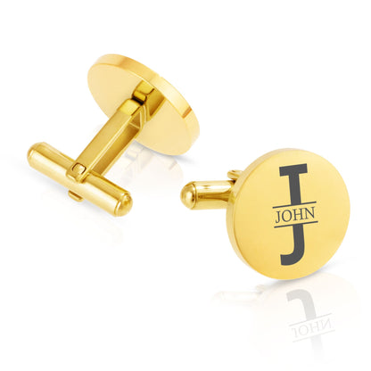 Personalised Engraved Round Cufflinks | Monogram With Name