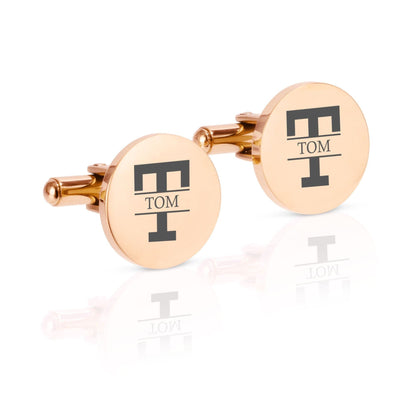 Personalised Engraved Round Cufflinks | Monogram With Name